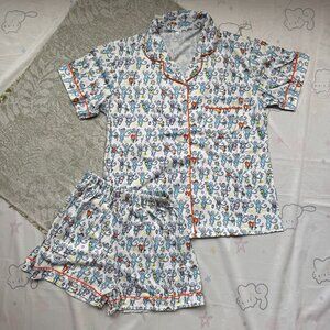 Roller Rabbit Cartoon Monkey Blue Pajama Set